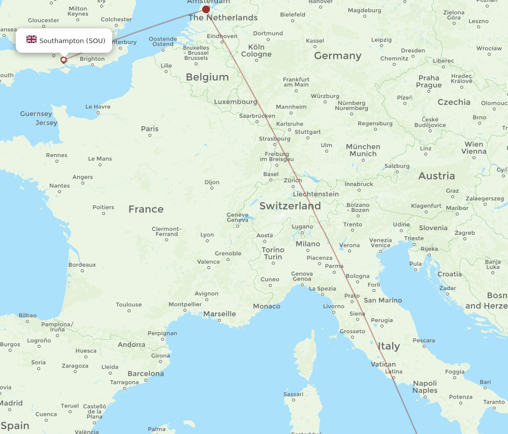 CTA-SOU flight routes