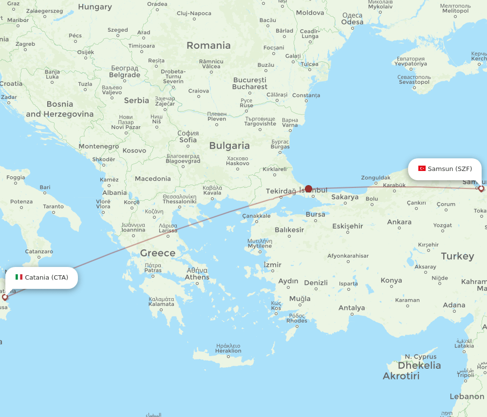 CTA-SZF flight routes