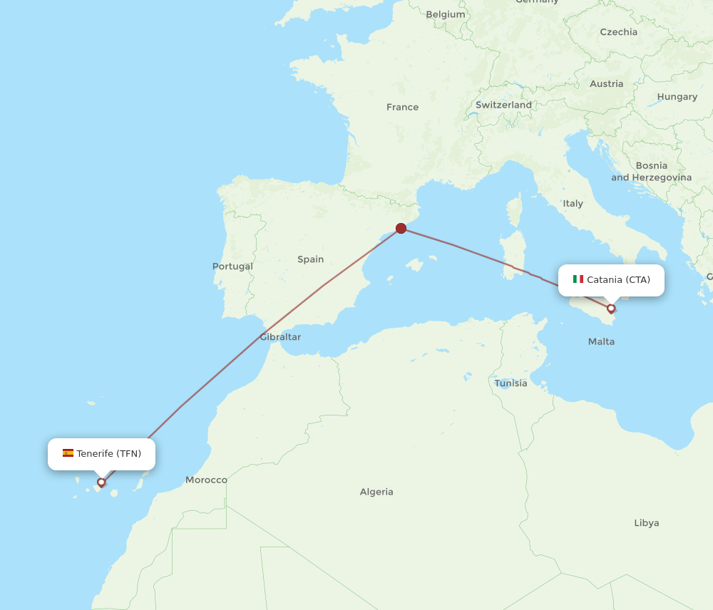 CTA-TFN flight routes