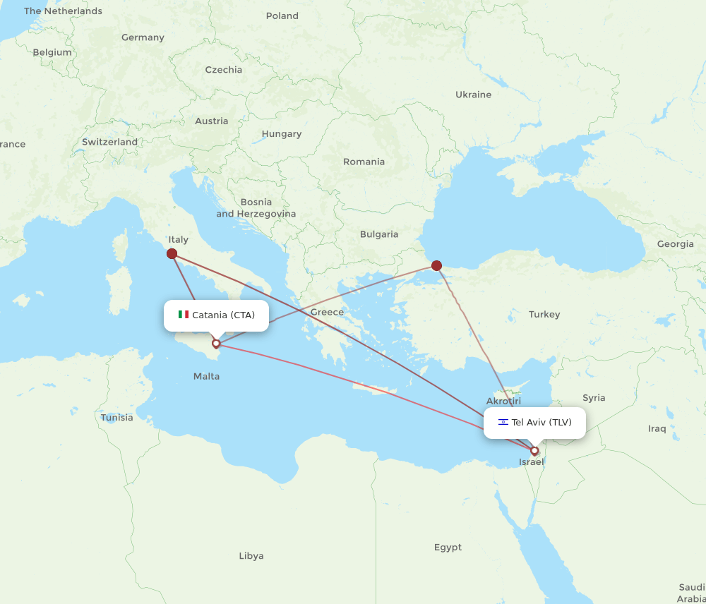 CTA-TLV flight routes