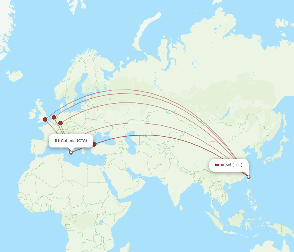 CTA-TPE flight routes
