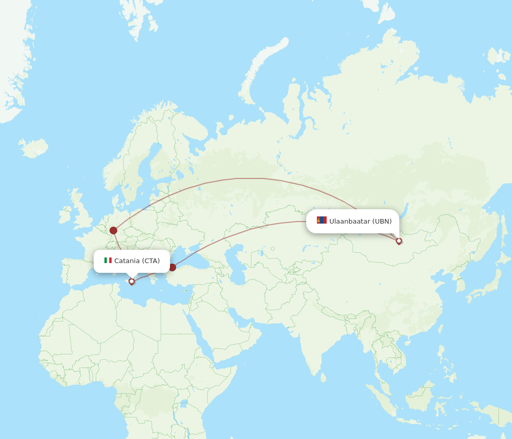 CTA-UBN flight routes