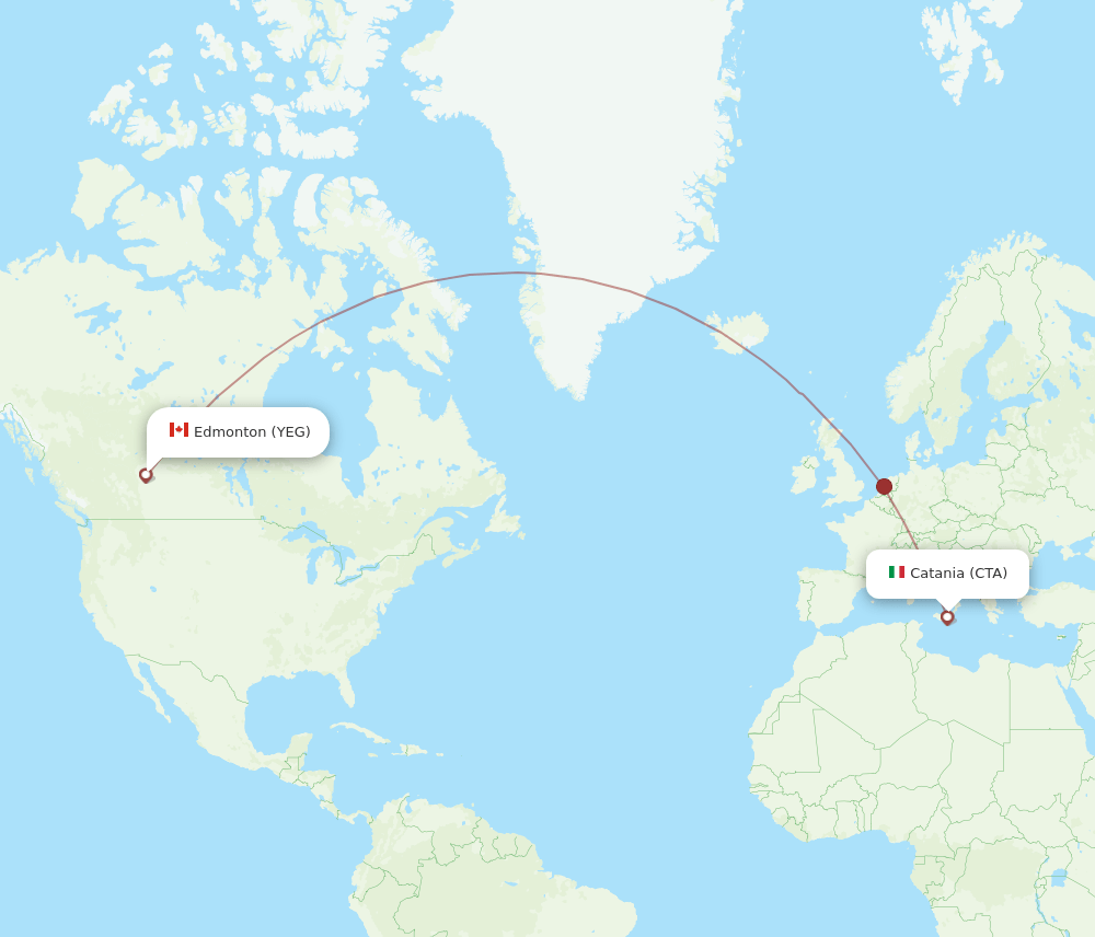 CTA-YEG flight routes