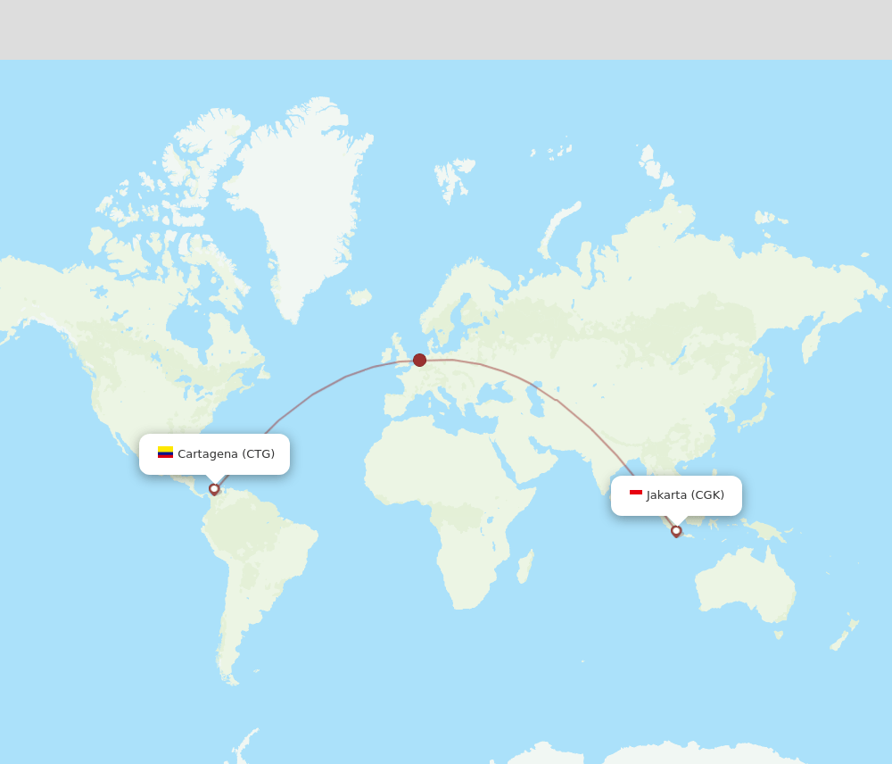 CGK to CTG flights and routes map