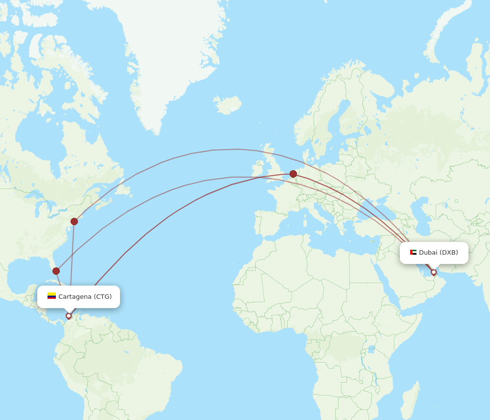 CTG-DXB flight routes
