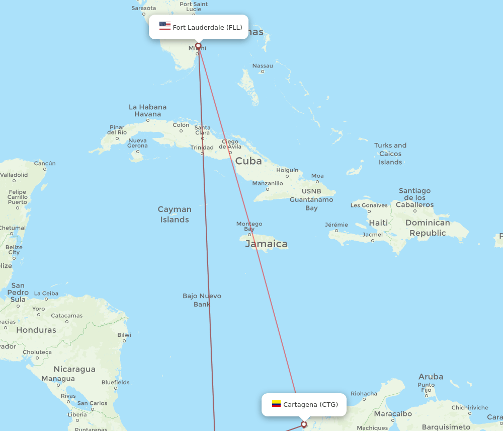 CTG-FLL flight routes