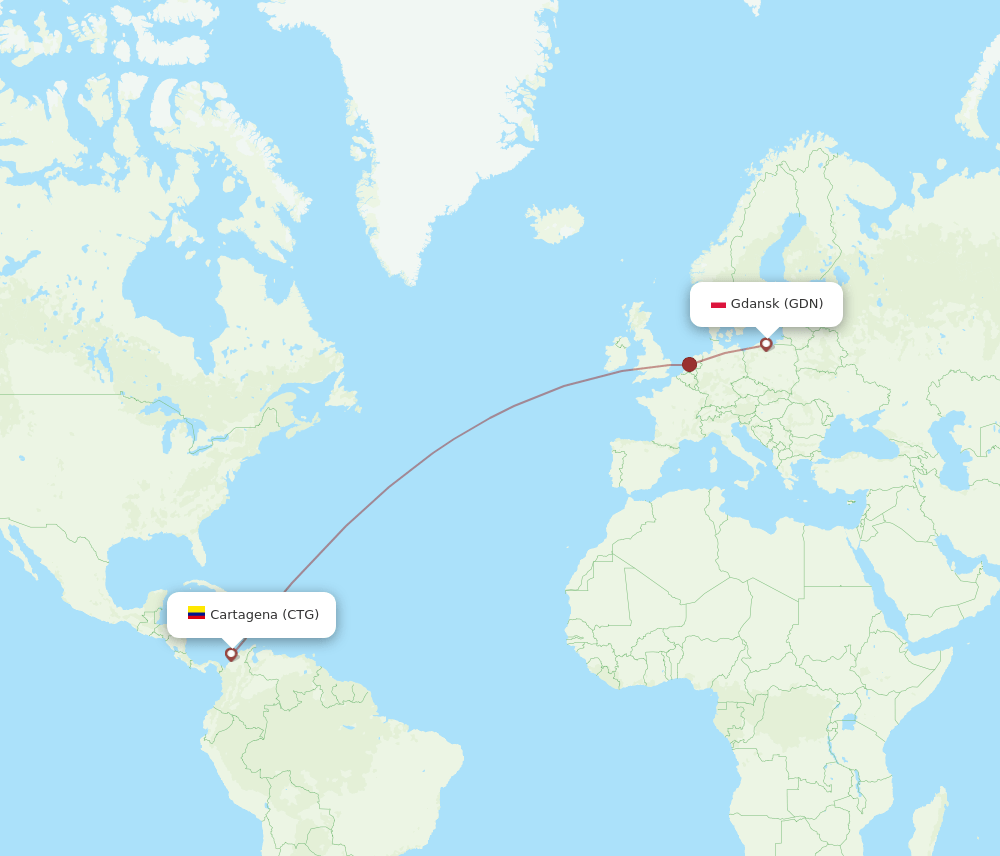 CTG-GDN flight routes