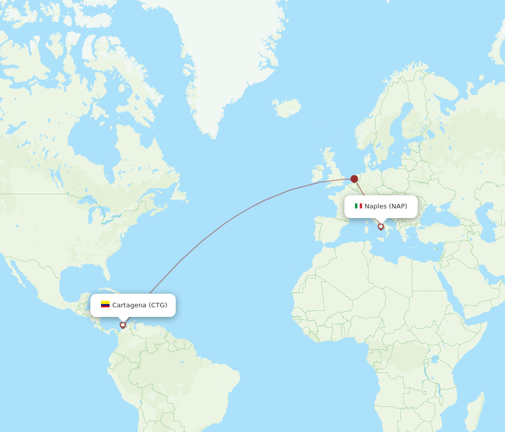 CTG-NAP flight routes