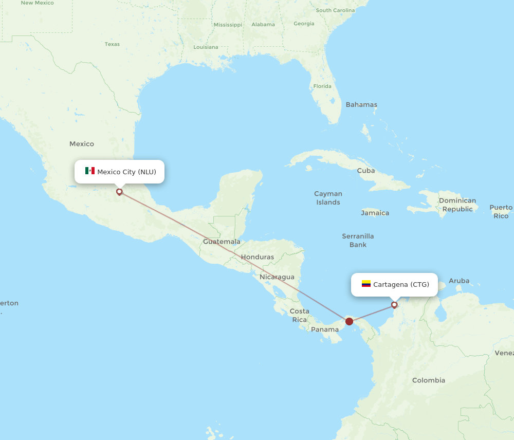 CTG-NLU flight routes