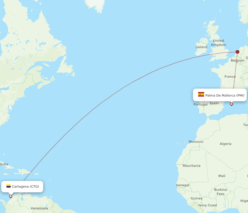 CTG-PMI flight routes