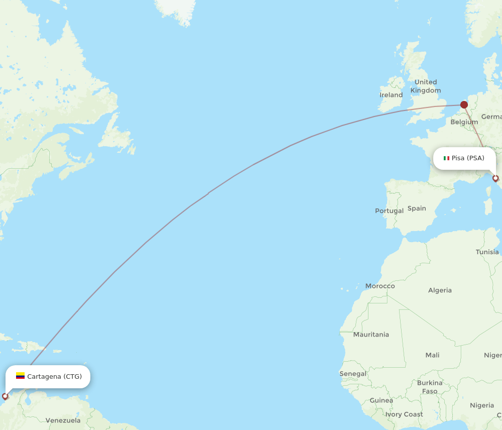 CTG-PSA flight routes