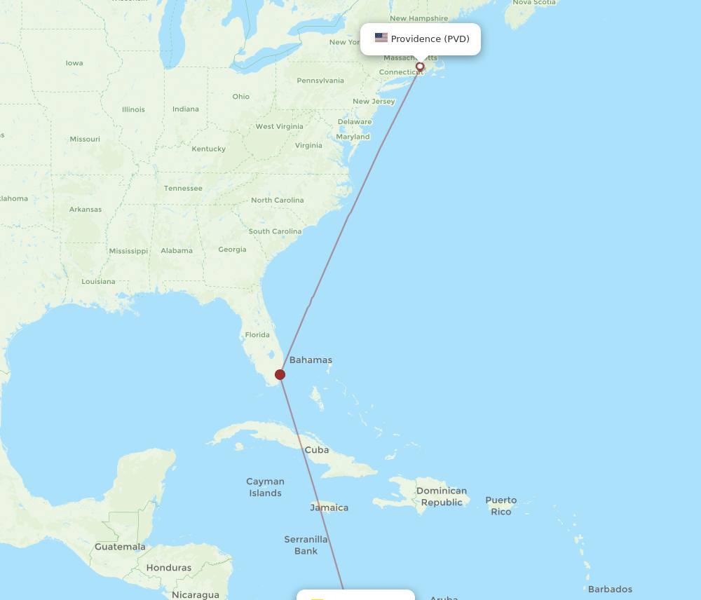 CTG-PVD flight routes