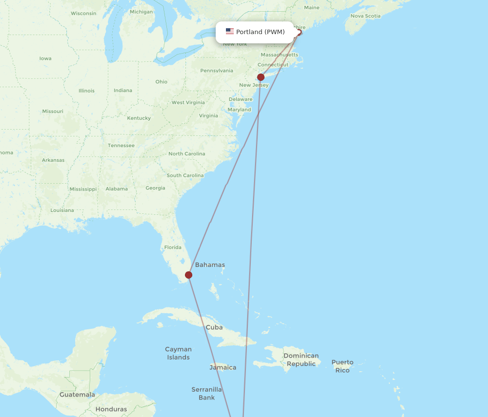 CTG-PWM flight routes