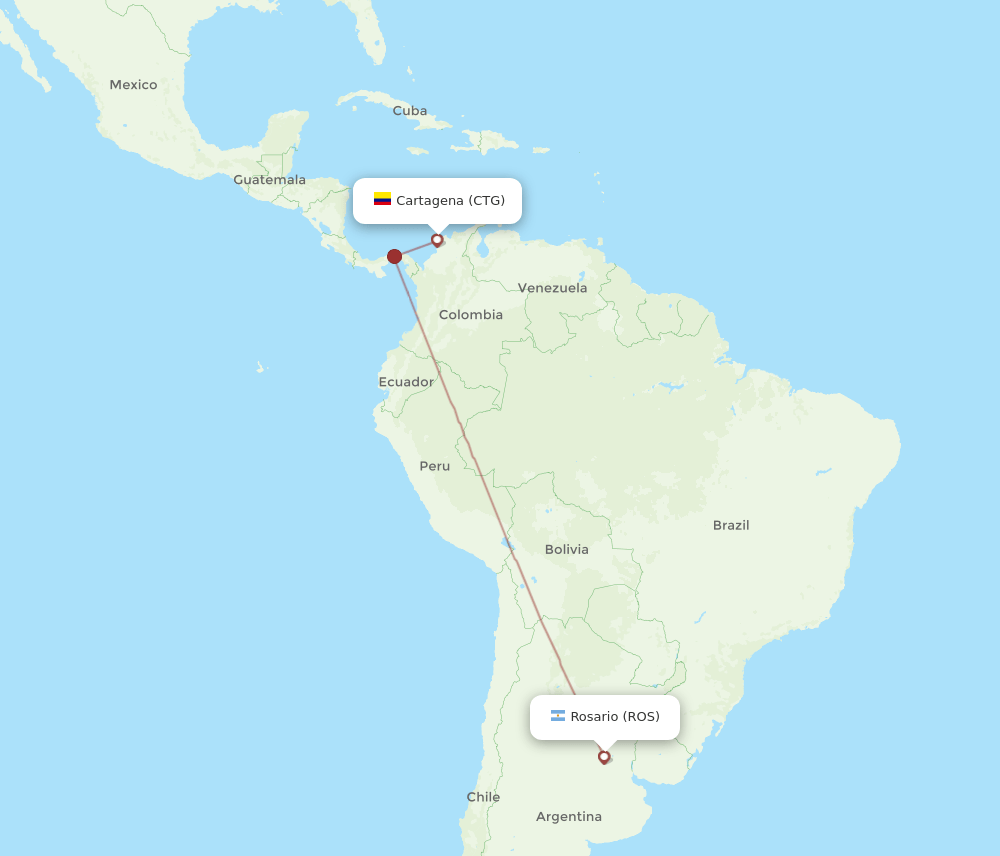 CTG-ROS flight routes