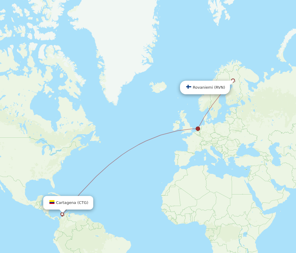CTG-RVN flight routes
