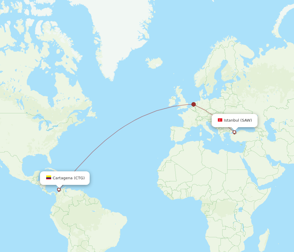 CTG-SAW flight routes