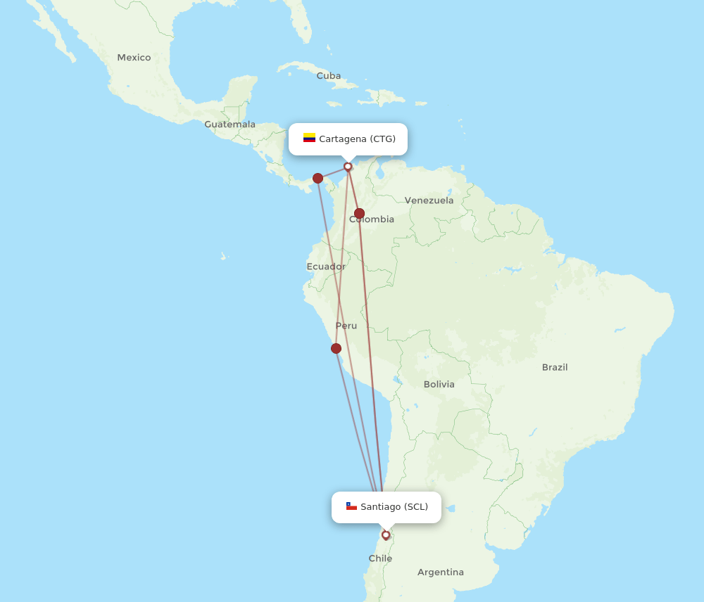 CTG-SCL flight routes