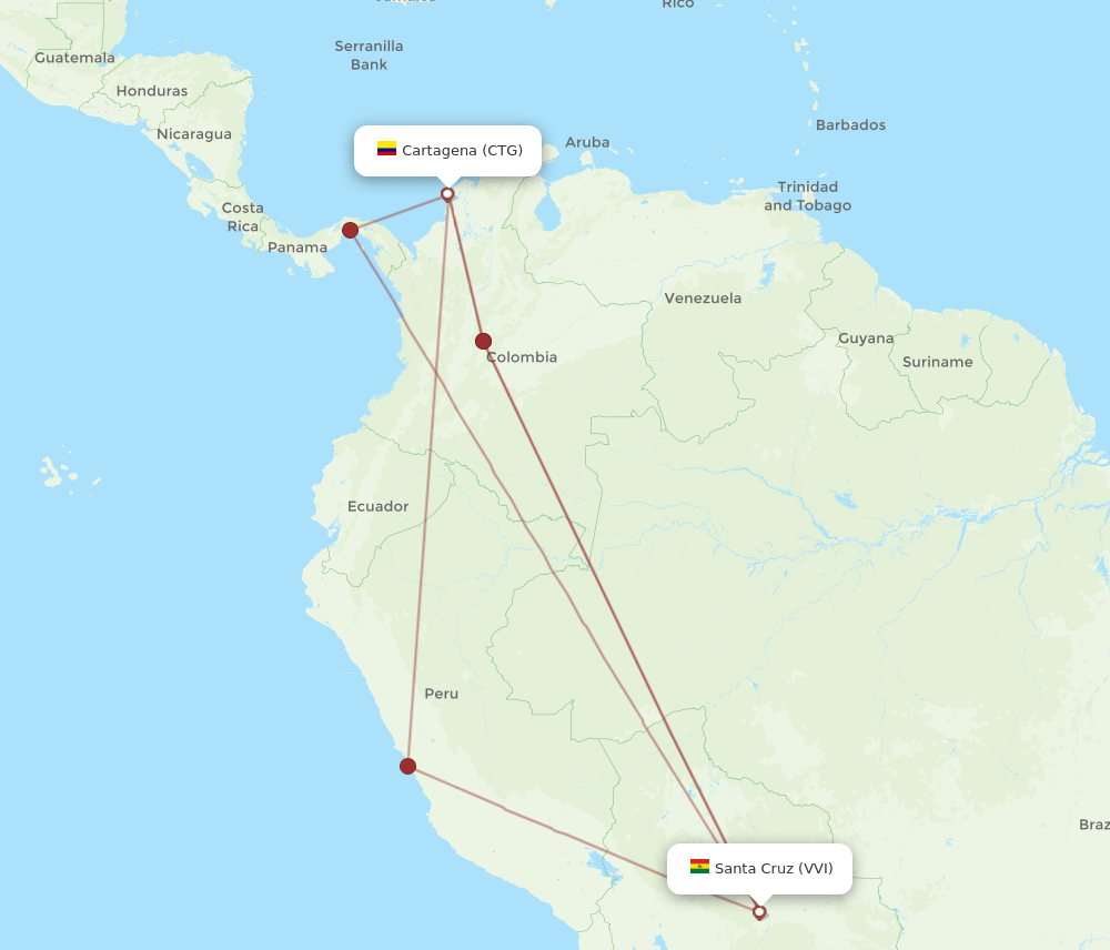 CTG-VVI flight routes