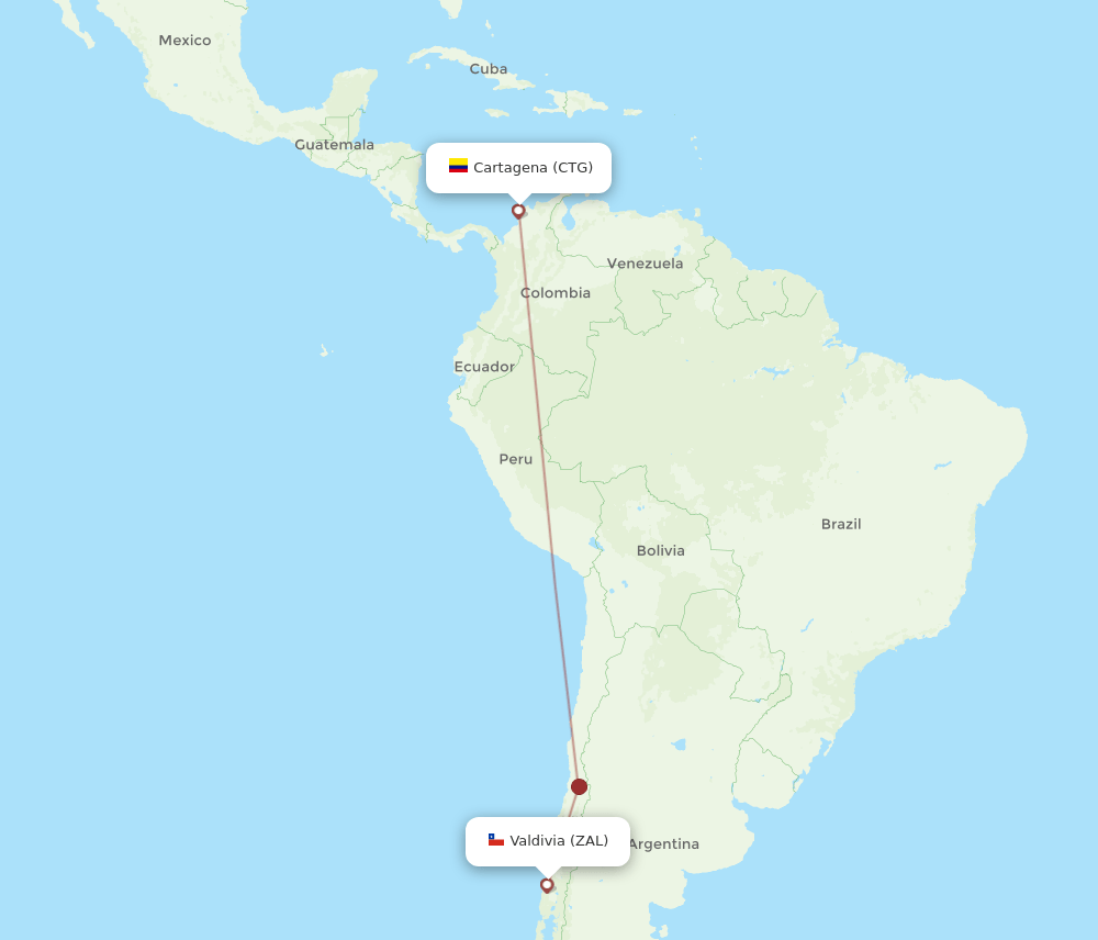 CTG-ZAL flight routes