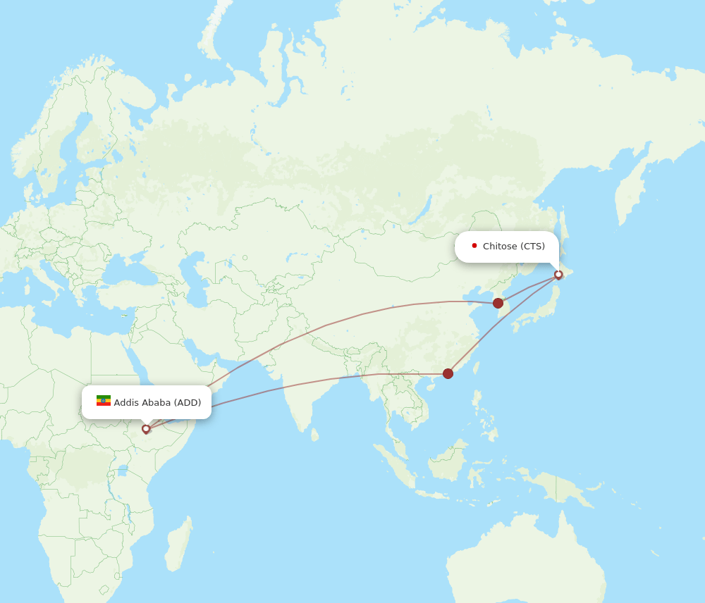 CTS-ADD flight routes
