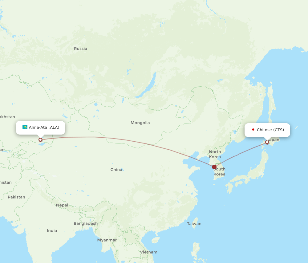 CTS-ALA flight routes