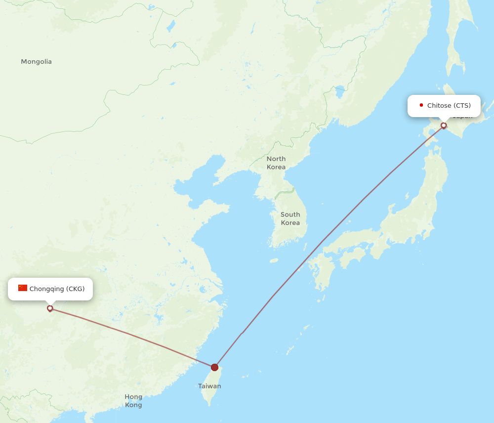 CTS-CKG flight routes