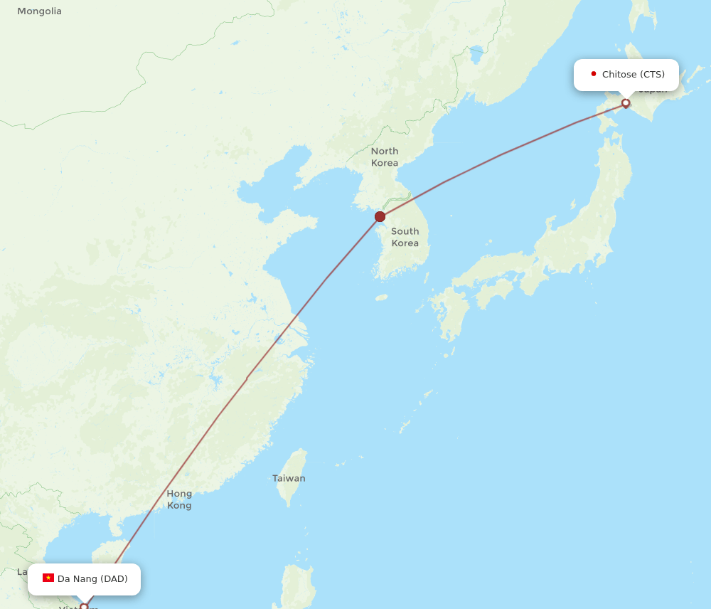 CTS to DAD flights and routes map