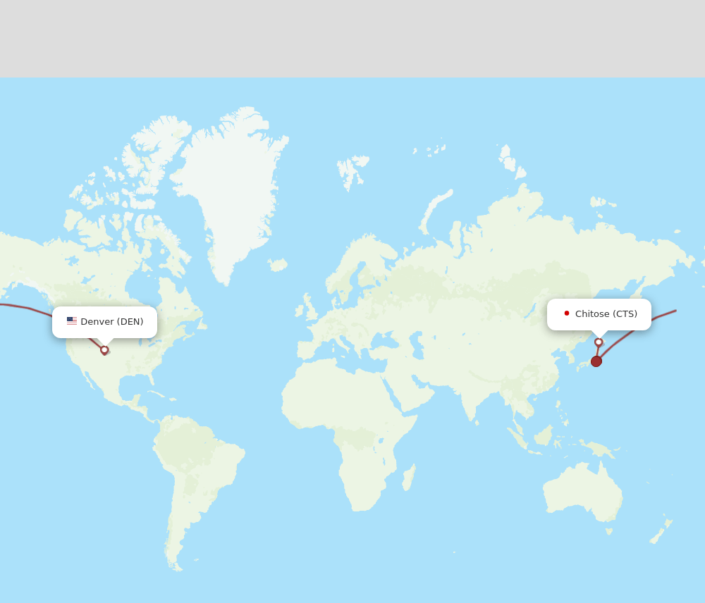 CTS to DEN flights and routes map