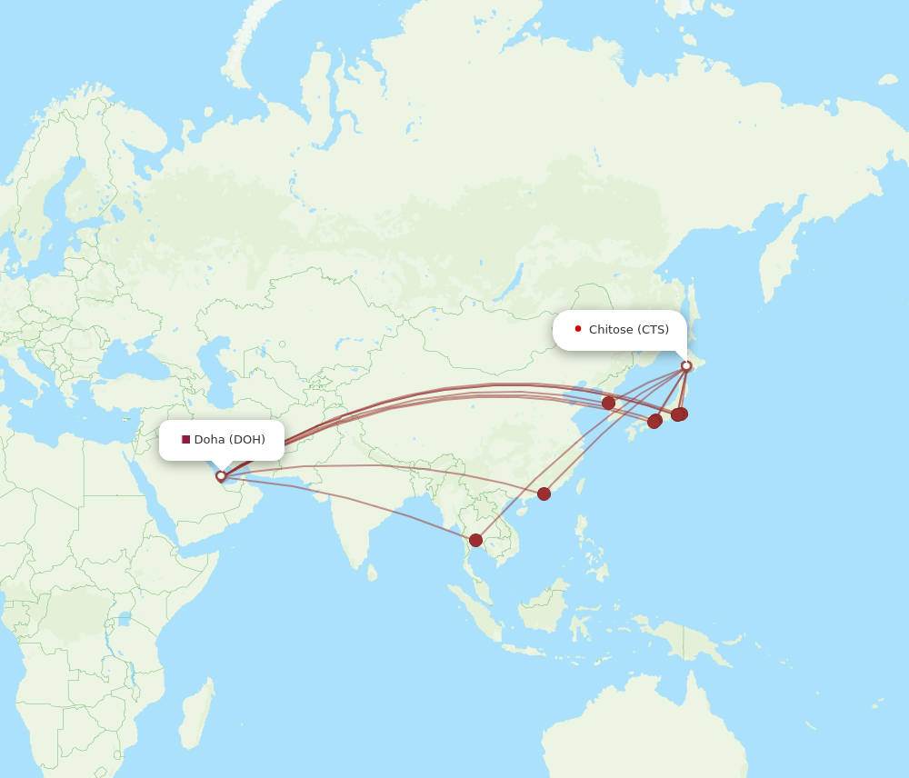 CTS-DOH flight routes