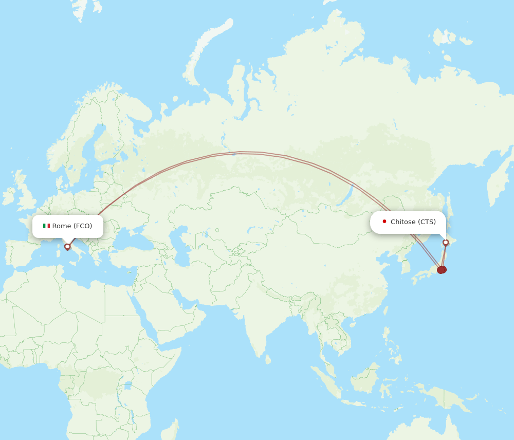CTS-FCO flight routes