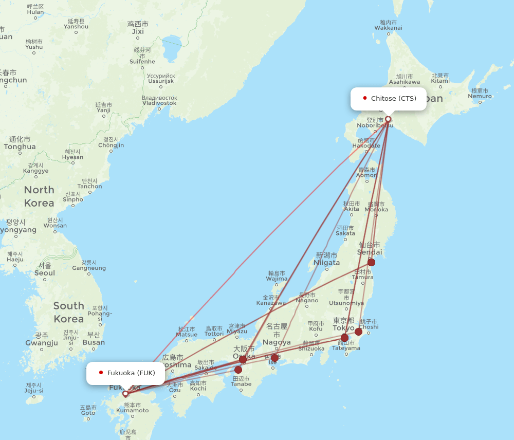 CTS-FUK flight routes