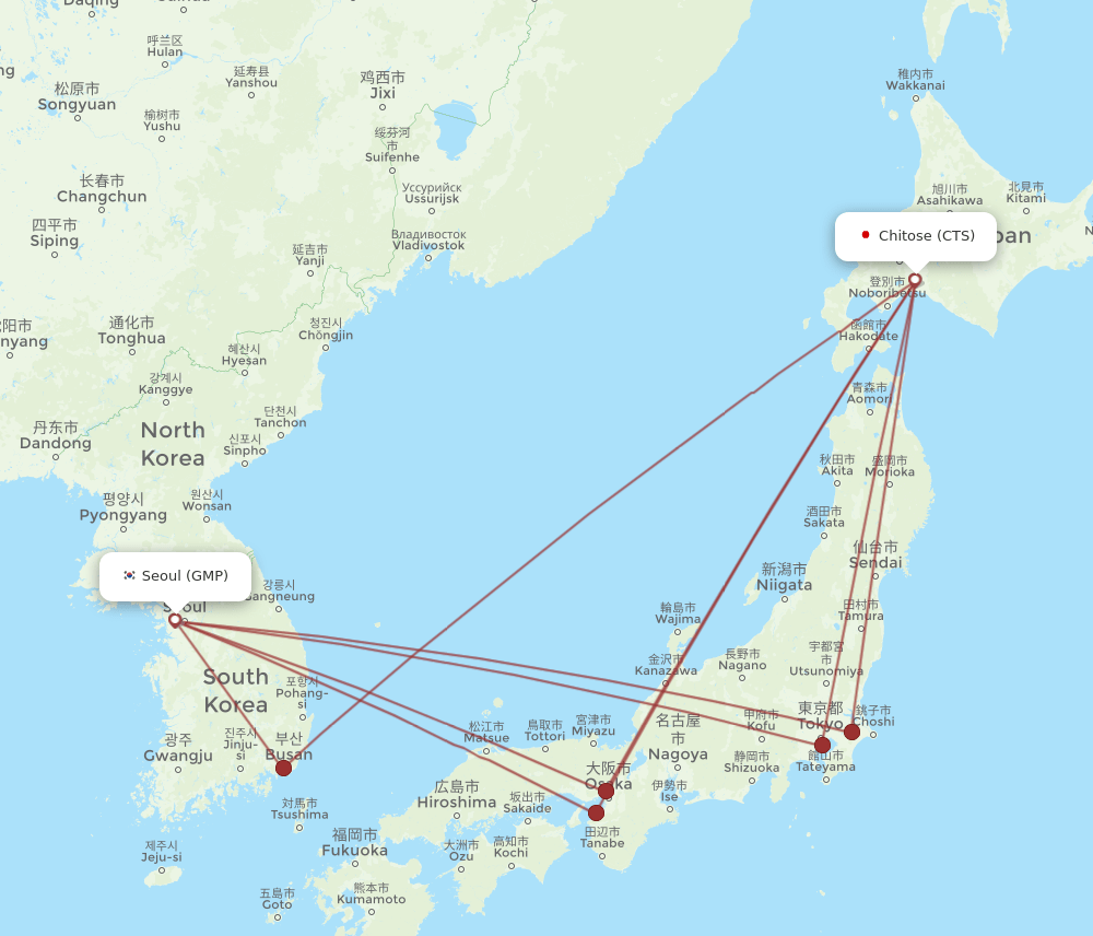CTS-GMP flight routes