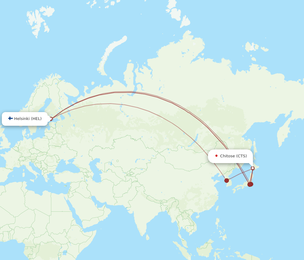 CTS to HEL flights and routes map