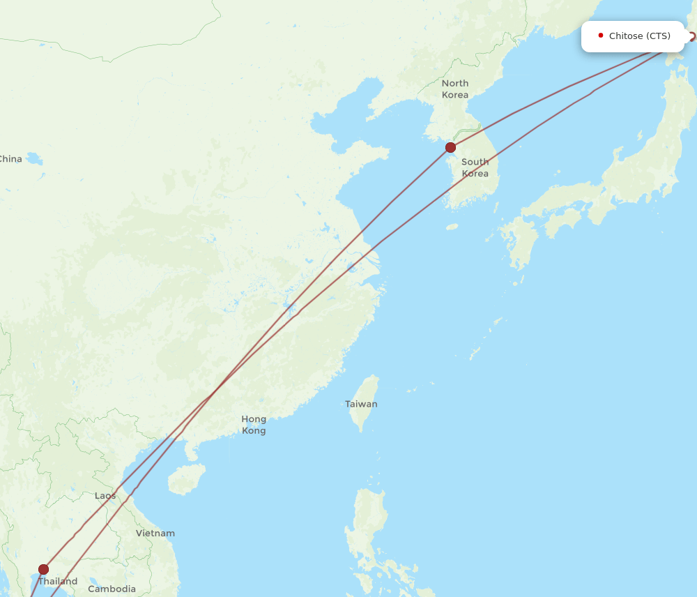 CTS-HKT flight routes