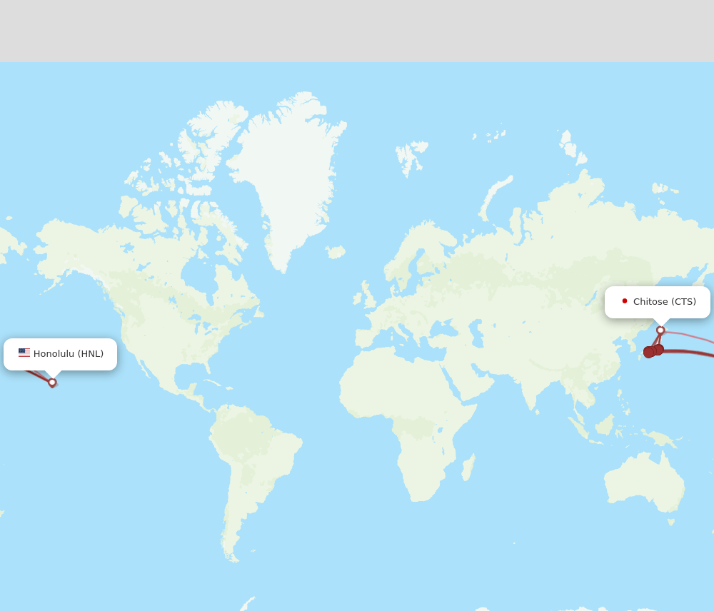 CTS to HNL flights and routes map