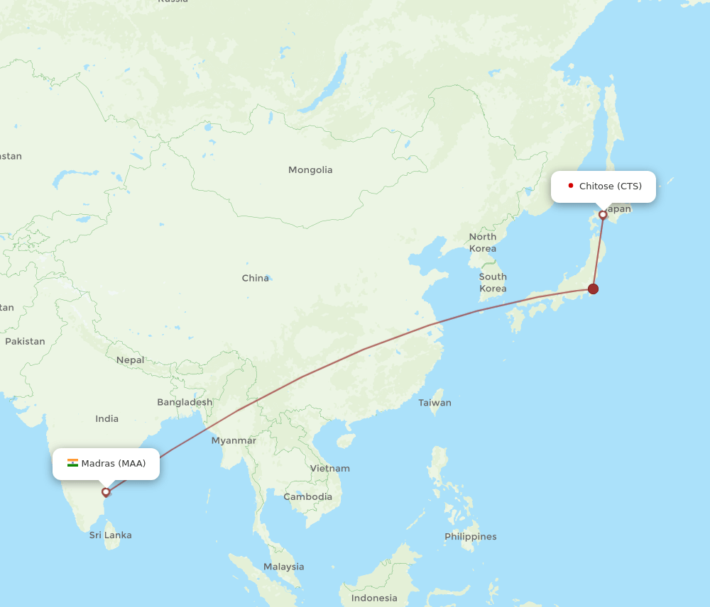 CTS-MAA flight routes