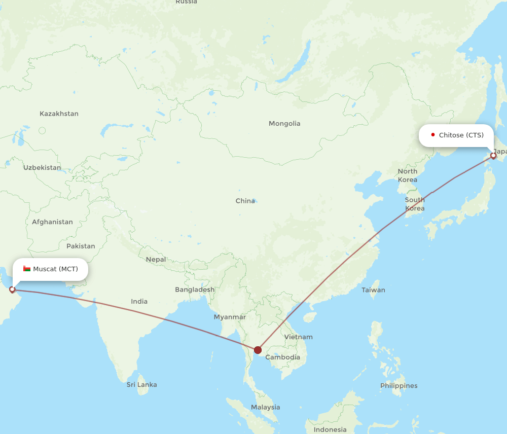 CTS-MCT flight routes