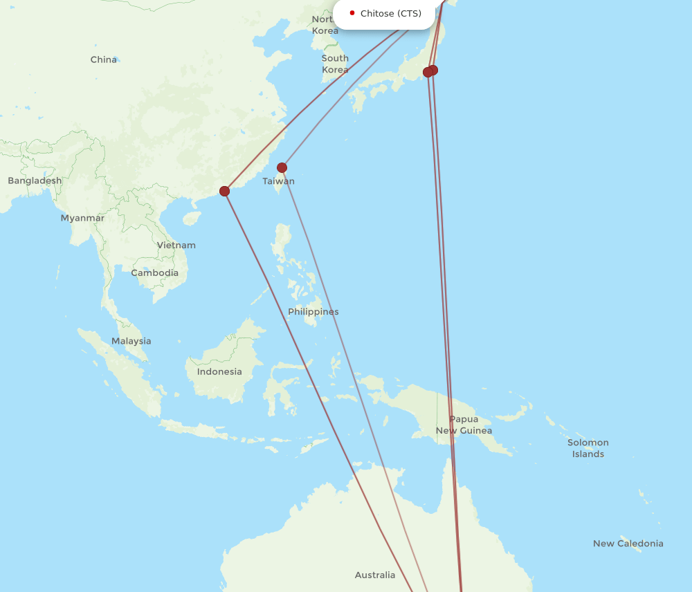CTS to MEL flights and routes map