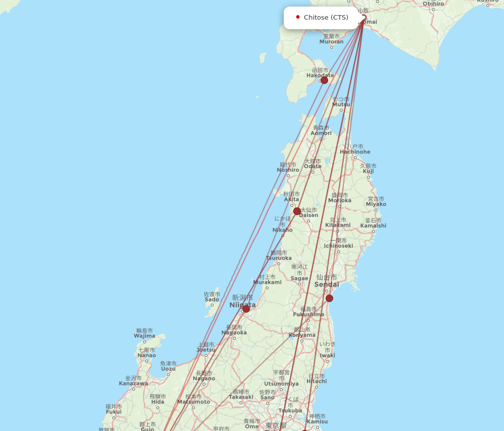 CTS to NGO flights and routes map