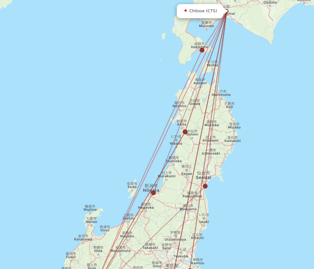 CTS to NGO flights and routes map