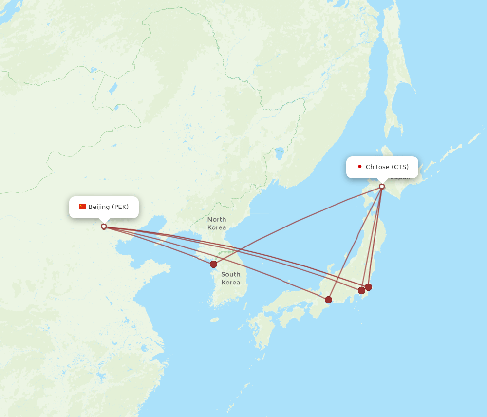 CTS-PEK flight routes