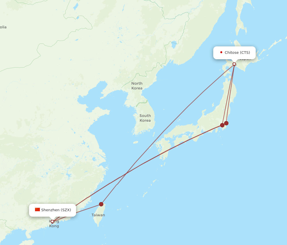 CTS-SZX flight routes
