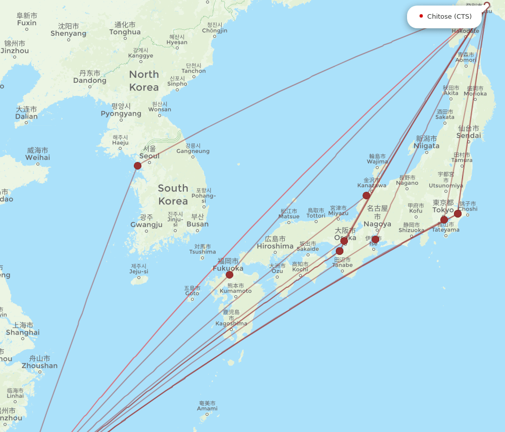 CTS-TPE flight routes