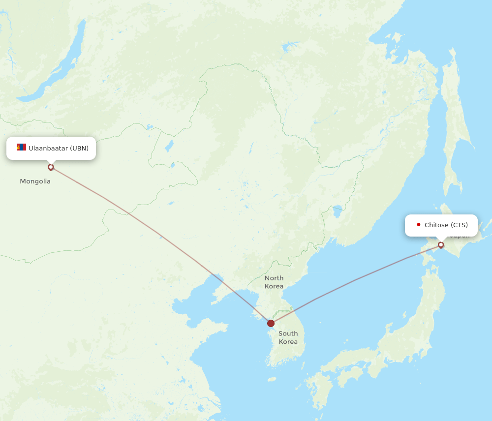 CTS-UBN flight routes