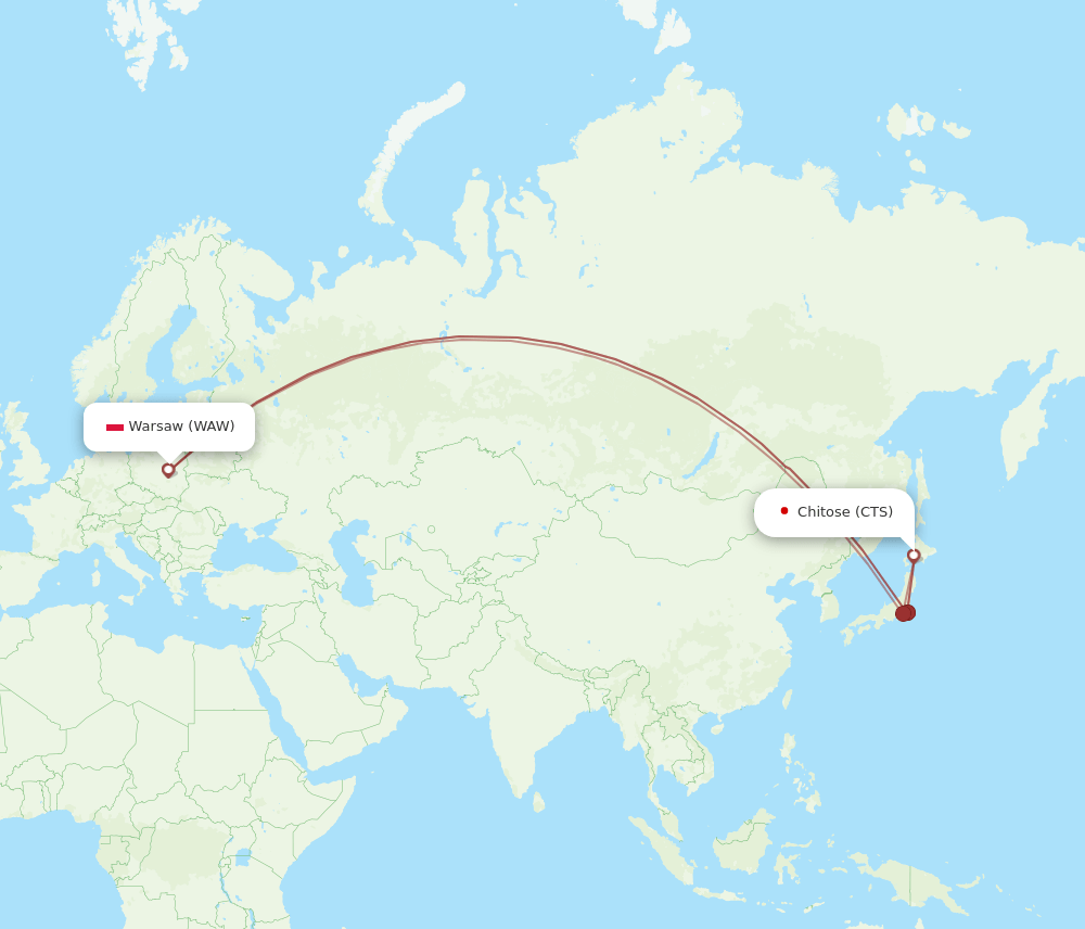 CTS-WAW flight routes