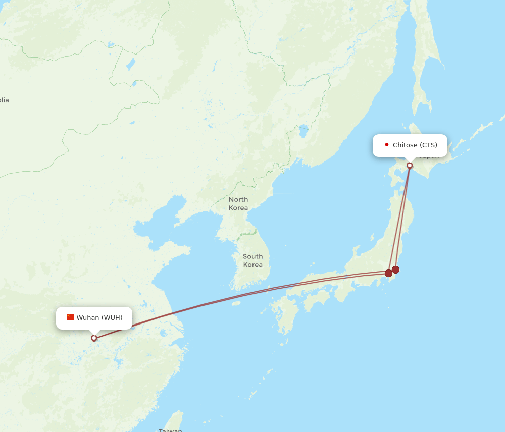 CTS-WUH flight routes