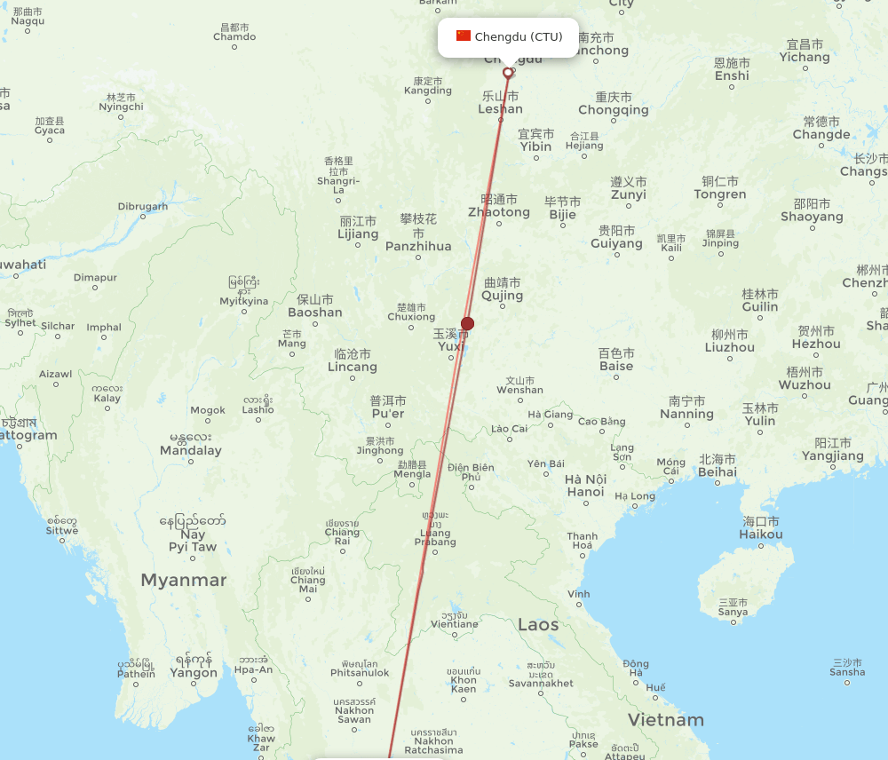 CTU-BKK flight routes