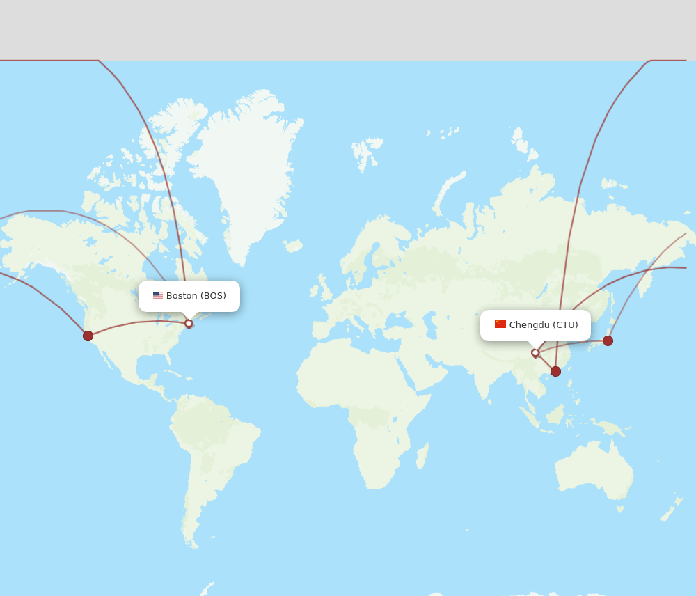 CTU-BOS flight routes