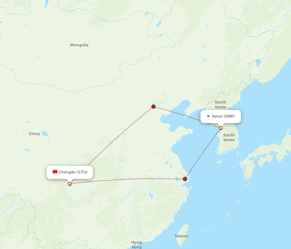 CTU-GMP flight routes