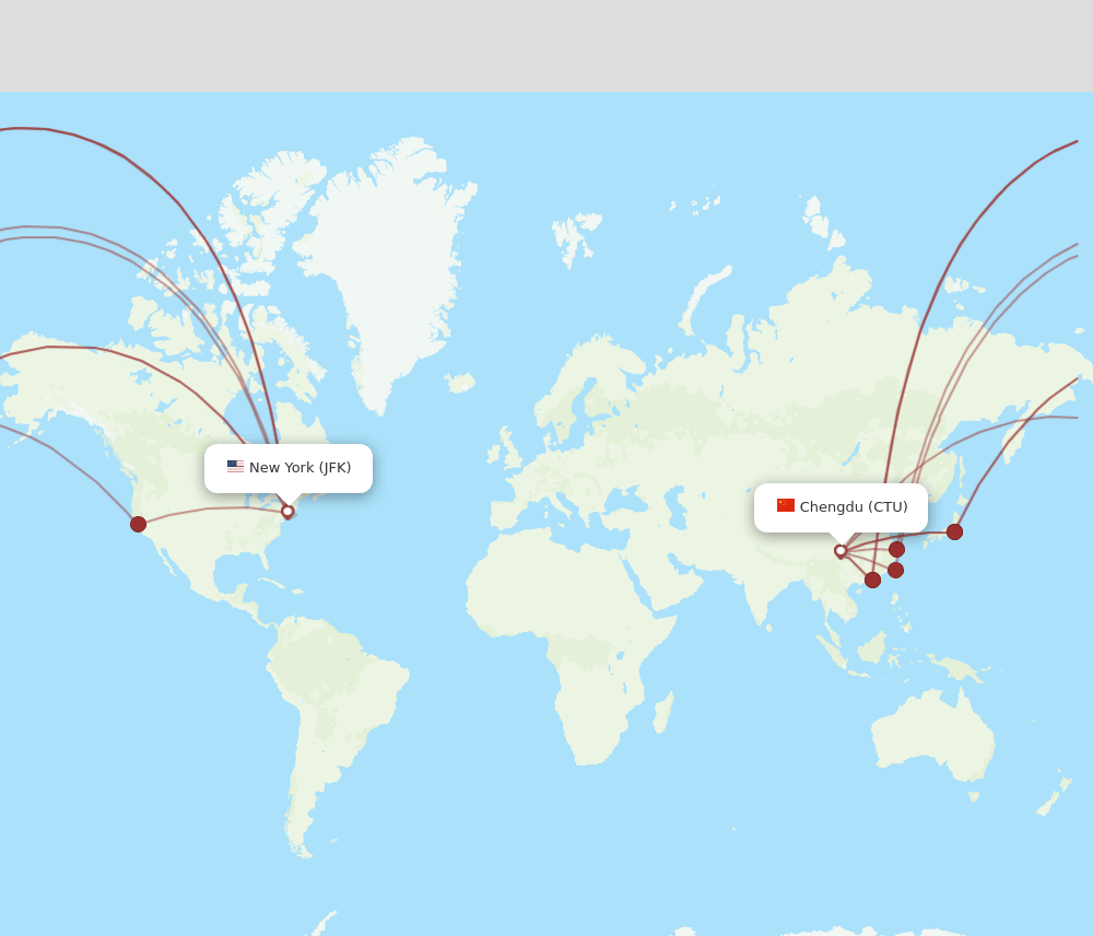 CTU-JFK flight routes